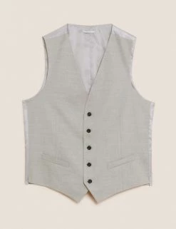 M&S Collection Men's Waistcoats Italian Linen Miracle™ Waistcoat -New In Mens Store SD 03 T15 3359W XH X EC 90