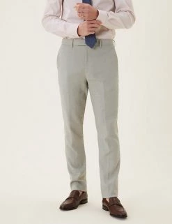 M&S Collection Men's Trousers Slim Fit Linen Miracle™ Trousers -New In Mens Store SD 03 T15 3360F XH X EC 1