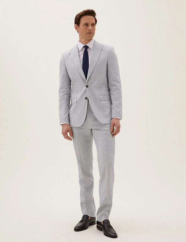 M&S Collection Men's Coats & Jackets Tailored Fit Italian Linen Miracle™ Jacket 3 M&S Collection Men's Coats & Jackets Tailored Fit Italian Linen Miracle™ Jacket - Image 3