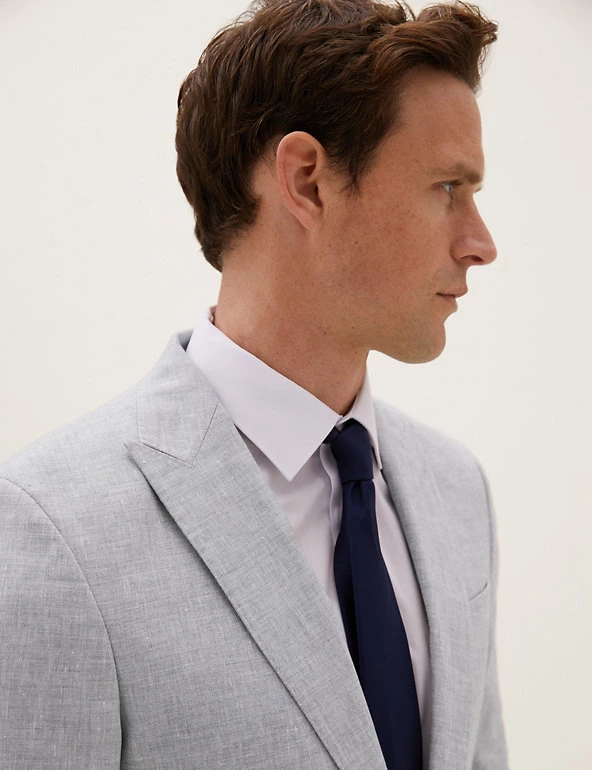 M&S Collection Men's Coats & Jackets Tailored Fit Italian Linen Miracle™ Jacket 4 M&S Collection Men's Coats & Jackets Tailored Fit Italian Linen Miracle™ Jacket - Image 4