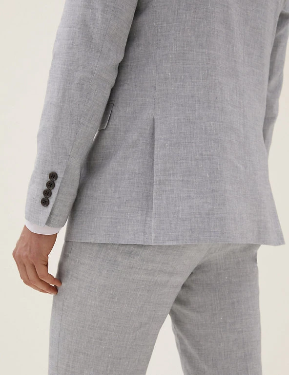 M&S Collection Men's Coats & Jackets Tailored Fit Italian Linen Miracle™ Jacket 5 M&S Collection Men's Coats & Jackets Tailored Fit Italian Linen Miracle™ Jacket - Image 5