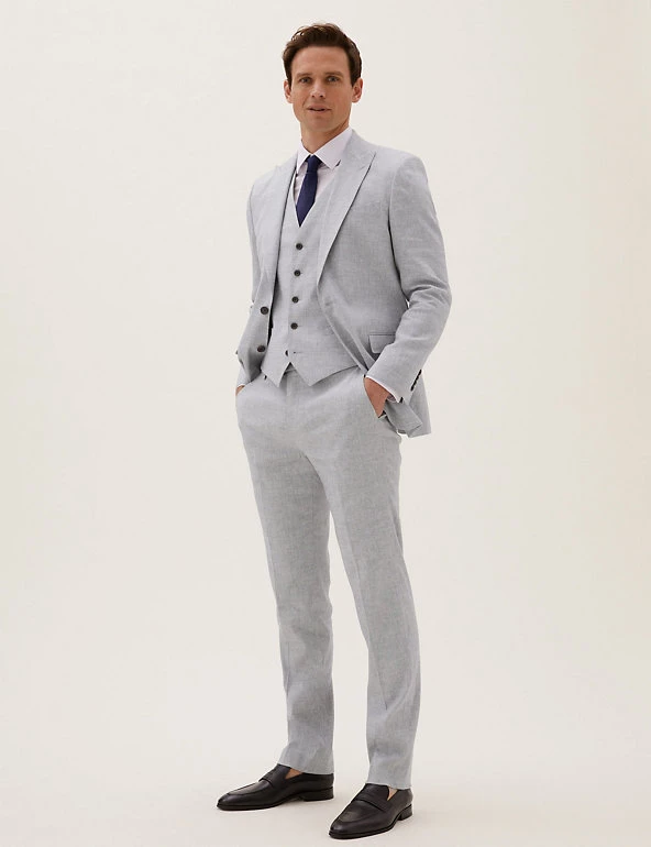 M&S Collection Men's Coats & Jackets Tailored Fit Italian Linen Miracle™ Jacket 7 M&S Collection Men's Coats & Jackets Tailored Fit Italian Linen Miracle™ Jacket - Image 7