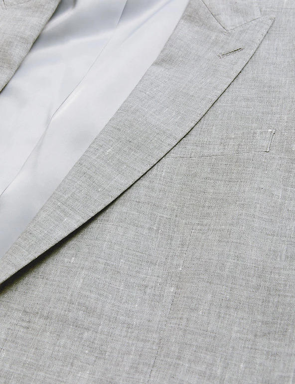 M&S Collection Men's Coats & Jackets Tailored Fit Italian Linen Miracle™ Jacket 8 M&S Collection Men's Coats & Jackets Tailored Fit Italian Linen Miracle™ Jacket - Image 8