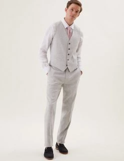 M&S Collection Men's Waistcoats Italian Linen Miracle™ Waistcoat