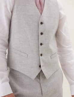 M&S Collection Men's Waistcoats Italian Linen Miracle™ Waistcoat -New In Mens Store SD 03 T15 3361W T0 X EC 3