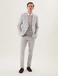 M&S Collection Men's Waistcoats Italian Linen Miracle™ Waistcoat -New In Mens Store SD 03 T15 3361W T0 X EC 4