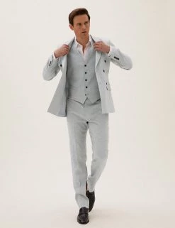 M&S Collection Men's Waistcoats Italian Linen Miracle™ Waistcoat -New In Mens Store SD 03 T15 3361W T0 X EC 5