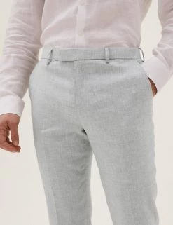 M&S Collection Men's Trousers Tailored Fit Italian Linen Miracle™ Trousers -New In Mens Store SD 03 T15 3362T T0 X EC 2