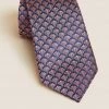 M&S Collection Men's Ties Shell Print Pure Silk Tie