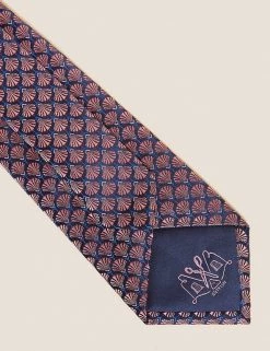 M&S Collection Men's Ties Shell Print Pure Silk Tie 3 M&S Collection Men's Ties Shell Print Pure Silk Tie -New In Mens Store SD 03 T15 4270S A0 X EC 90