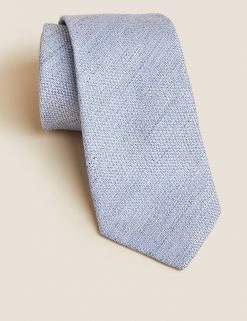 M&S Collection Men's Ties Textured Linen Rich Tie With Silk -New In Mens Store SD 03 T15 4271S E1 X EC 0