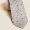 M&S Collection Men's Ties Slim Polka Dot Silk Blend Tie