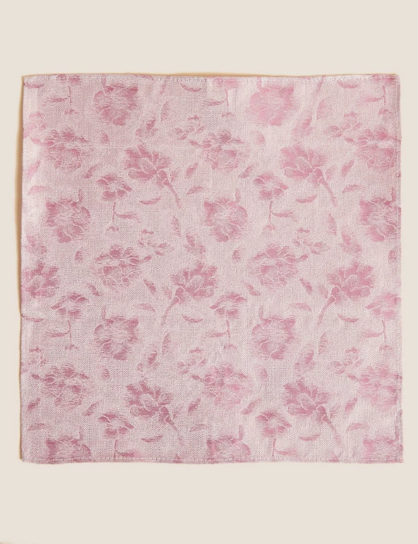 M&S Collection Men's Ties Floral Pure Silk Tie & Pocket Square Set 3 M&S Collection Men's Ties Floral Pure Silk Tie & Pocket Square Set - Image 3