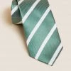 M&S Collection Men's Ties Slim Striped Pure Silk Tie