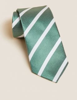 M&S Collection Men's Ties Slim Striped Pure Silk Tie