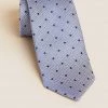 M&S Collection Men's Ties Slim Polka Dot Pure Silk Tie