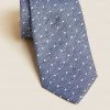 M&S Collection M&S Collection Accessories Slim Textured Polka Dot Silk Rich Tie