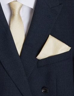 M&S Collection Men's Ties Woven Pure Silk Tie & Pocket Square Set -New In Mens Store SD 03 T15 7155P R0 X EC 90