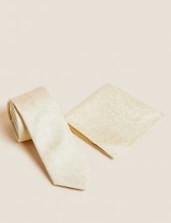 M&S Collection Men's Ties Paisley Pure Silk Tie & Pocket Square Set 18 M&S Collection Men's Ties Paisley Pure Silk Tie & Pocket Square Set -New In Mens Store SD 03 T15 7156P R0 X EC 0