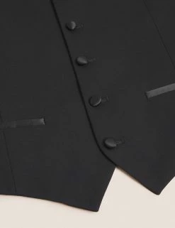 M&S Collection Men's Waistcoats Black Textured Waistcoat -New In Mens Store SD 03 T15 8109W Y0 X EC 6