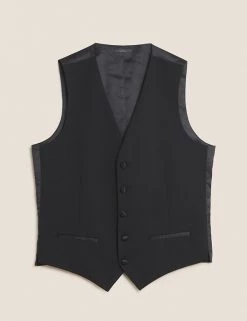 M&S Collection Men's Waistcoats Black Textured Waistcoat -New In Mens Store SD 03 T15 8109W Y0 X EC 90
