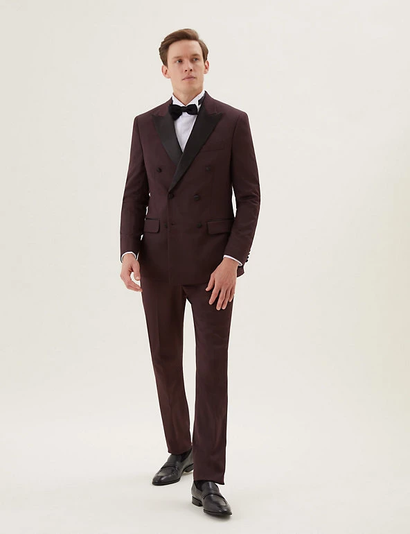 M&S Collection Men's Coats & Jackets Slim Fit Double Breasted Tuxedo Jacket 6 M&S Collection Men's Coats & Jackets Slim Fit Double Breasted Tuxedo Jacket - Image 6