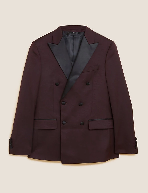 M&S Collection Men's Coats & Jackets Slim Fit Double Breasted Tuxedo Jacket 2 M&S Collection Men's Coats & Jackets Slim Fit Double Breasted Tuxedo Jacket - Image 2