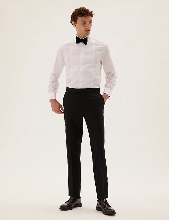 M&S Collection Smart Trousers Tailored Fit Wool Blend Tuxedo Trousers 1 M&S Collection Smart Trousers Tailored Fit Wool Blend Tuxedo Trousers