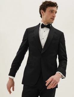 M&S Collection Men's Coats & Jackets Tailored Fit Pure Wool Tuxedo Jacket