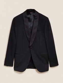 M&S Collection Men's Coats & Jackets Tailored Fit Pure Wool Tuxedo Jacket -New In Mens Store SD 03 T15 8205T Y0 X EC 90