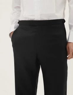 M&S Collection Men's Trousers Tailored Fit Pure Wool Dinner Trousers -New In Mens Store SD 03 T15 8206T Y0 X EC 1