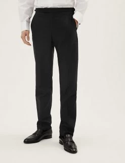 M&S Collection Men's Trousers Tailored Fit Pure Wool Dinner Trousers -New In Mens Store SD 03 T15 8206T Y0 X EC 2