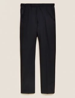 M&S Collection Men's Trousers Tailored Fit Pure Wool Dinner Trousers -New In Mens Store SD 03 T15 8206T Y0 X EC 90