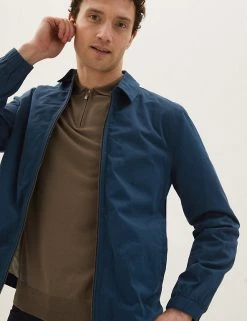 M&S Collection Men's Coats & Jackets Cotton Rich Harrington Jacket