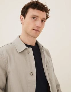 M&S Collection Men's Coats & Jackets Cotton Rich Lightweight Utility Jacket 18 M&S Collection Men's Coats & Jackets Cotton Rich Lightweight Utility Jacket -New In Mens Store SD 03 T16 6737M EF X EC 3