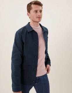 M&S Collection Men's Coats & Jackets Cotton Rich Lightweight Utility Jacket 23 M&S Collection Men's Coats & Jackets Cotton Rich Lightweight Utility Jacket -New In Mens Store SD 03 T16 6737M F0 X EC 1