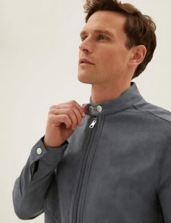 M&S Collection Men's Coats & Jackets Faux Suede Biker Jacket 19 M&S Collection Men's Coats & Jackets Faux Suede Biker Jacket -New In Mens Store SD 03 T16 6759M T0 X EC 1