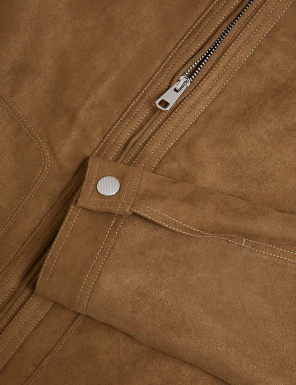 M&S Collection Men's Coats & Jackets Faux Suede Biker Jacket 6 M&S Collection Men's Coats & Jackets Faux Suede Biker Jacket - Image 6