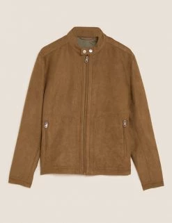 M&S Collection Men's Coats & Jackets Faux Suede Biker Jacket 12 M&S Collection Men's Coats & Jackets Faux Suede Biker Jacket -New In Mens Store SD 03 T16 6759M VS X EC 90