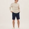 M&S Collection Men's Shorts Pure Cotton Belted Textured Chino Shorts
