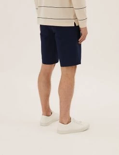 M&S Collection Men's Shorts Pure Cotton Belted Textured Chino Shorts 7 M&S Collection Men's Shorts Pure Cotton Belted Textured Chino Shorts -New In Mens Store SD 03 T17 2225M F4 X EC 1