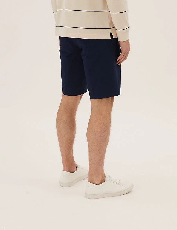 M&S Collection Men's Shorts Pure Cotton Belted Textured Chino Shorts 3 M&S Collection Men's Shorts Pure Cotton Belted Textured Chino Shorts - Image 3