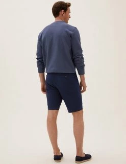 M&S Collection Men's Shorts Pure Cotton Belted Textured Chino Shorts 9 M&S Collection Men's Shorts Pure Cotton Belted Textured Chino Shorts -New In Mens Store SD 03 T17 2225M F4 X EC 3