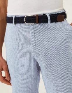 M&S Collection Men's Shorts Linen Blend Belted Chino Shorts -New In Mens Store SD 03 T17 2226M KY X EC 3