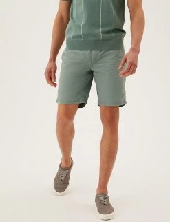 M&S Collection Men's Shorts Pure Cotton Half Elasticated Chino Shorts 16 M&S Collection Men's Shorts Pure Cotton Half Elasticated Chino Shorts -New In Mens Store SD 03 T17 5584M J0 X EC 1