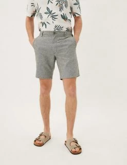 M&S Collection Men's Shorts Linen Blend Chino Shorts -New In Mens Store SD 03 T17 5587M KA X EC 2