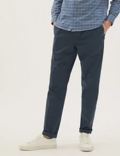 M&S Collection Men's Trousers Tapered Fit Super Lightweight Pleated Chino -New In Mens Store SD 03 T17 6177M F0 X EC 2
