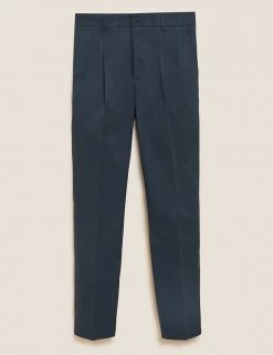 M&S Collection Men's Trousers Tapered Fit Super Lightweight Pleated Chino -New In Mens Store SD 03 T17 6177M F0 X EC 90