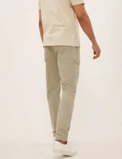M&S Collection Men's Trousers Tapered Fit Super Lightweight Pleated Chino -New In Mens Store SD 03 T17 6177M SS X EC 2