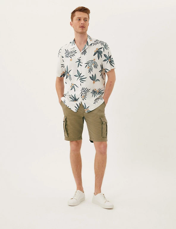 M&S Collection Men's Shorts Pure Cotton Cargo Shorts 2 M&S Collection Men's Shorts Pure Cotton Cargo Shorts - Image 2